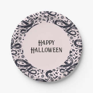 Assiettes En Carton Plaque de papier Halloween à thème serpent