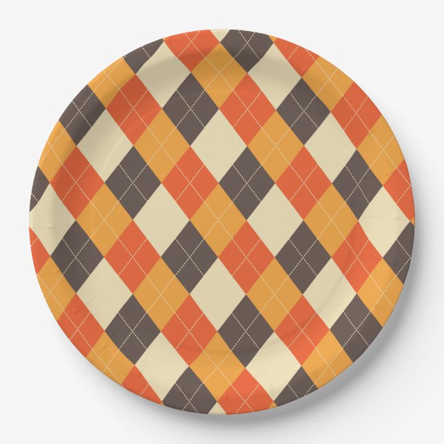 Assiettes En Carton Plaque de papier Jacquard d'automne (Devant)