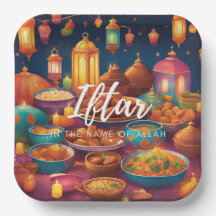Plaque de papier jetable Iftar