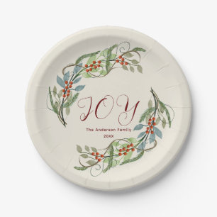 Assiettes En Carton Plaque de papier Joie Wreath Christmas