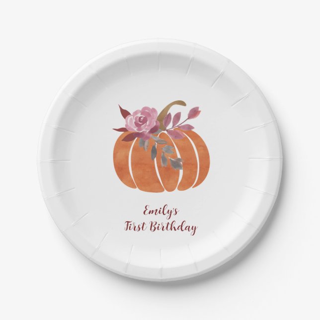 Assiettes En Carton Plaque de papier Little Citrouille Fall Hares (Devant)