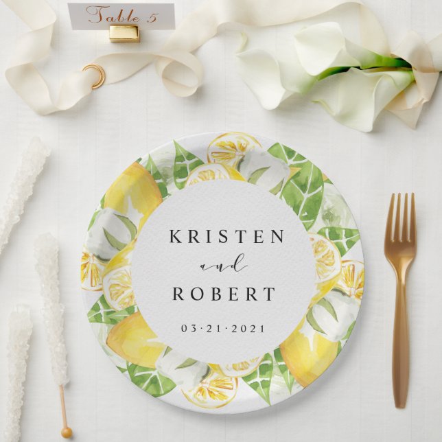 Assiettes En Carton Plaque de papier Mariage de citron vert (Mariage)