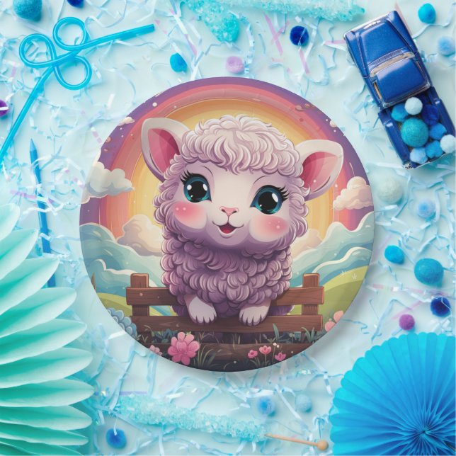 Assiettes En Carton Plaque de papier mignonne pour mouton (Fête)