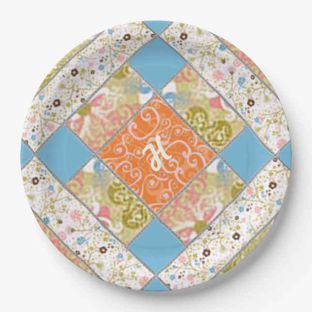 Assiettes En Carton Plaque de papier Motif Chimney Quilot (Devant)