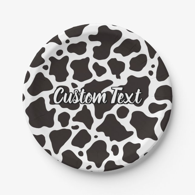 Assiettes En Carton Plaque de papier Motif de vache (Devant)