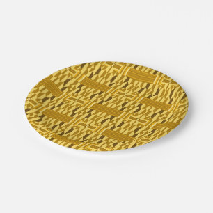 Assiettes En Carton Plaque de papier Motif Golden Kente