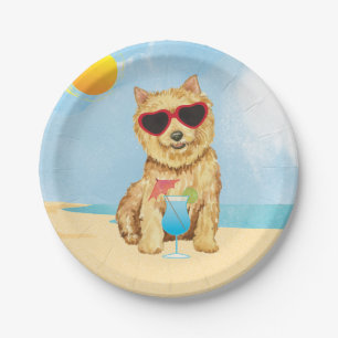 Assiettes En Carton Plaque de papier Norwich Terrier d'été
