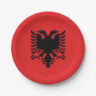 Assiettes En Carton Plaque de papier patriotique avec drapeau d'Albani
