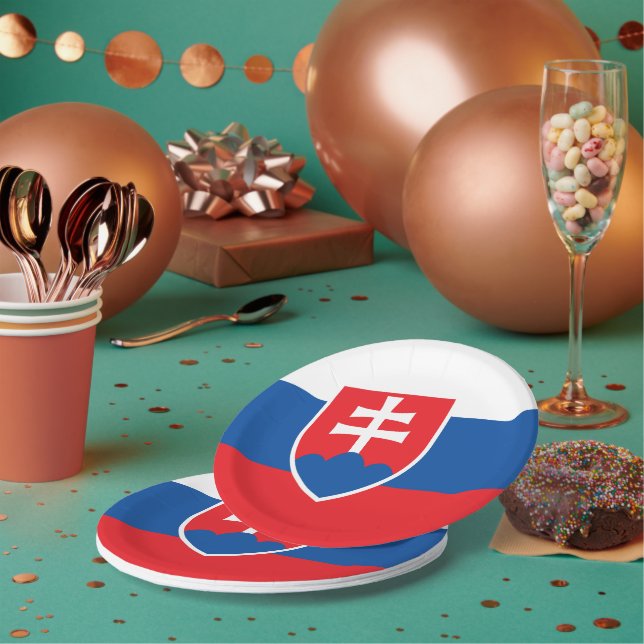 Assiettes En Carton Plaque de papier patriotique avec drapeau de la Sl (Multi)