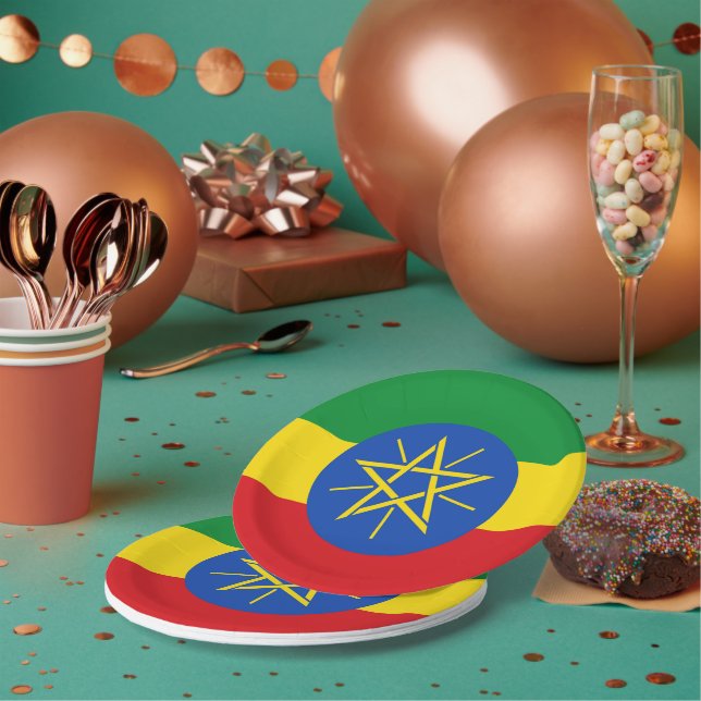 Assiettes En Carton Plaque de papier patriotique avec drapeau de l'Éth (Multi)