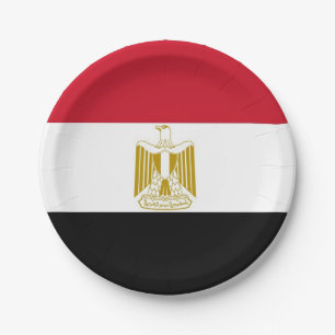 Assiettes En Carton Plaque de papier patriotique avec drapeau d'Egypte