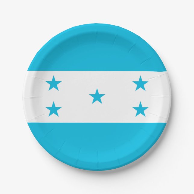 Assiettes En Carton Plaque de papier patriotique avec drapeau du Hondu (Devant)