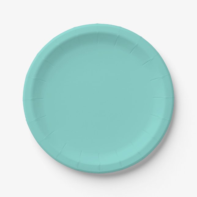 Assiettes En Carton Plaque de papier personnalisable bleu turquoise (Devant)