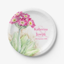 Assiettes En Carton Plaque de papier personnalisée à aquarelle mariage