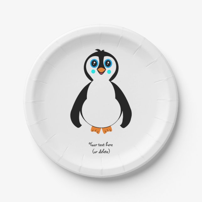 Assiettes En Carton Plaque de papier pingouin (Devant)