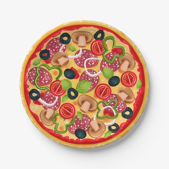 Assiettes En Carton Plaque de papier pizza (Devant)