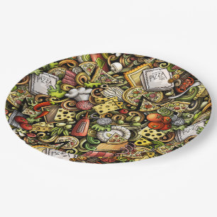 Assiettes En Carton Plaque de papier Pizza Party