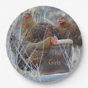 Assiettes En Carton Plaque de papier poulet "Les filles"