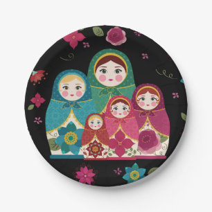 Assiettes En Carton Plaque de papier poupée russe
