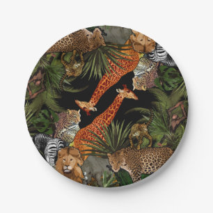 Assiettes En Carton Plaque de papier pour la faune africaine