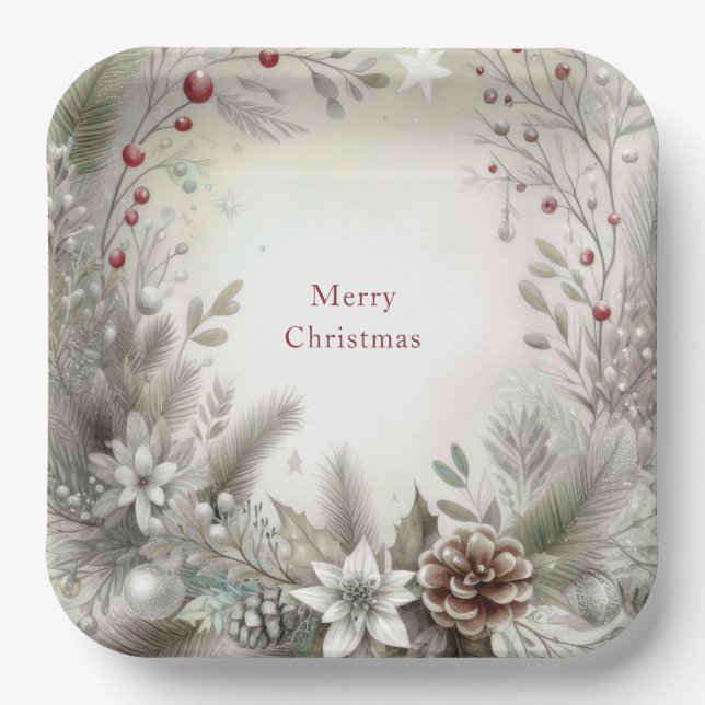 Assiettes En Carton Plaque de papier pour Noël (Recto)