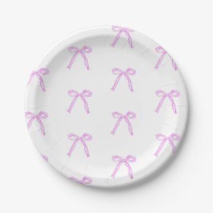 Assiettes En Carton Plaque de papier pour vaches dansantes rose de fêt