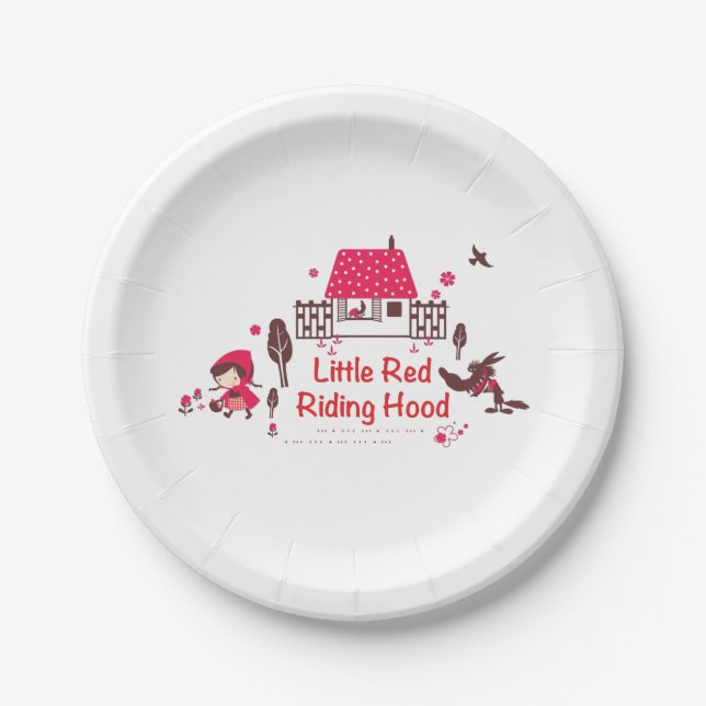 Assiettes En Carton Plaque de papier Red Riding Hood (Devant)