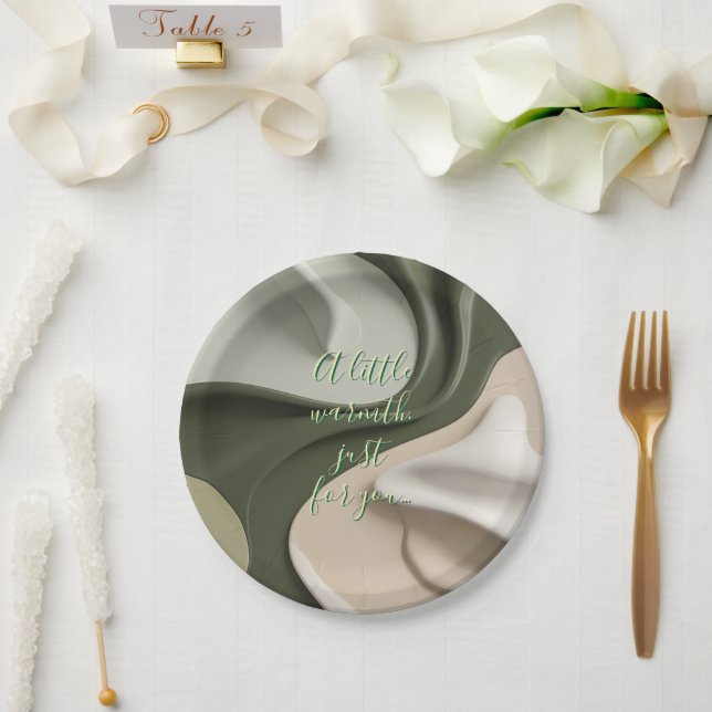 Assiettes En Carton Plaque de papier rond en graphisme élégant (Mariage)