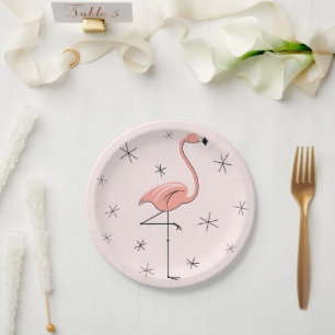 Assiettes En Carton Plaque de papier rose Flamant rose