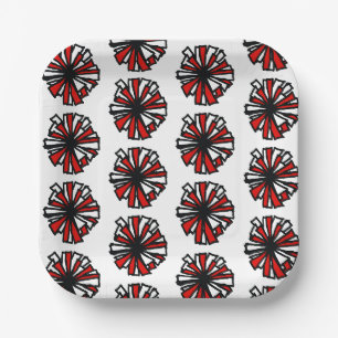 Assiettes En Carton Plaque de papier rouge blanc