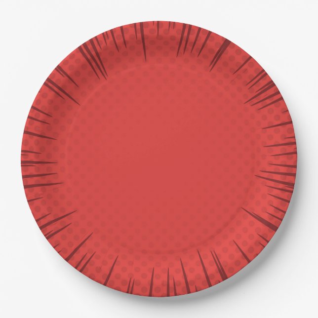 Assiettes En Carton Plaque de papier rouge Starburst (Devant)