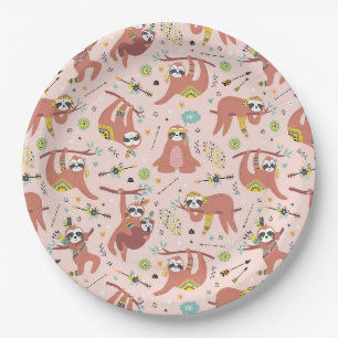 Assiettes En Carton Plaque de papier Sloth