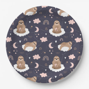 Assiettes En Carton Plaque de papier Sloth