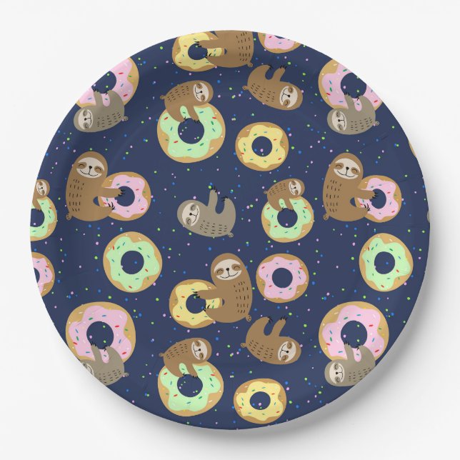 Assiettes En Carton Plaque de papier Sloth (Devant)