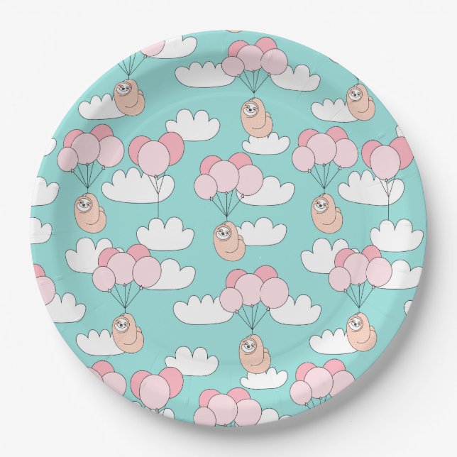 Assiettes En Carton Plaque de papier Sloth (Devant)