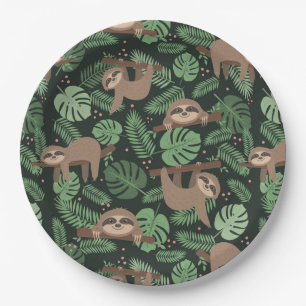 Assiettes En Carton Plaque de papier Sloth