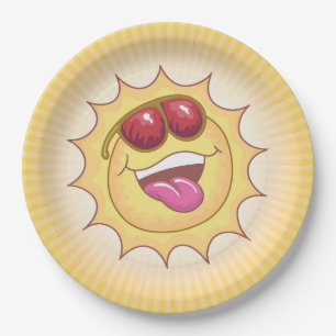 Assiettes En Carton Plaque de papier Sun riant