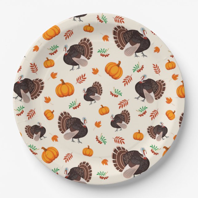 Assiettes En Carton Plaque de papier Thanksgiving (Devant)
