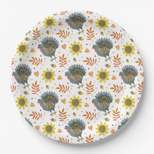 Assiettes En Carton Plaque de papier Thanksgiving (Devant)
