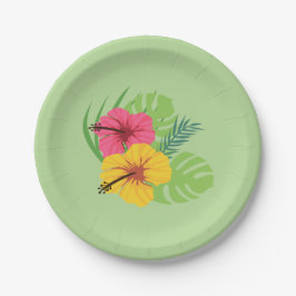Assiettes En Carton Plaque de papier tropicale
