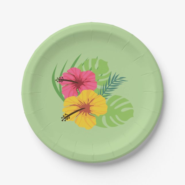 Assiettes En Carton Plaque de papier tropicale (Devant)
