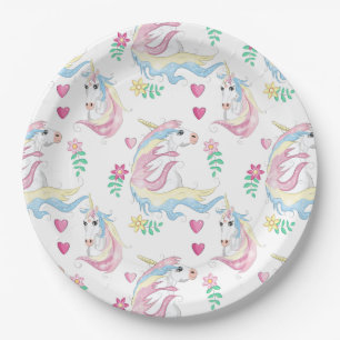 Assiettes En Carton Plaque de papier Unicorne