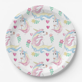 Assiettes En Carton Plaque de papier Unicorne