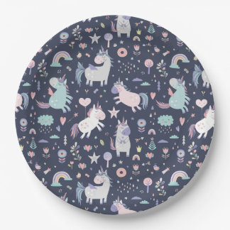Assiettes En Carton Plaque de papier Unicorne
