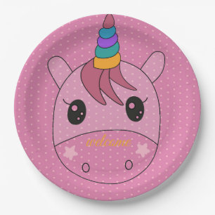 Assiettes En Carton plaque de papier unicorne