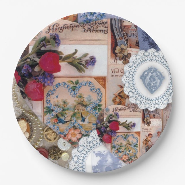 Assiettes En Carton Plaque de papier victorienne (Devant)