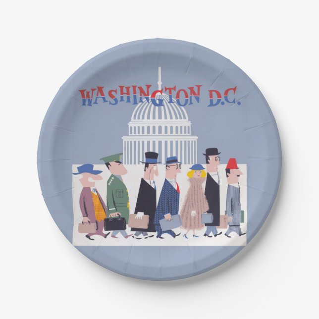 Assiettes En Carton Plaque de papier Washington D.C. (Devant)