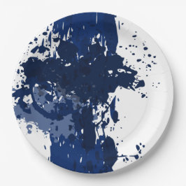 Assiettes En Carton Plaque de peinture bleu-royal - Approvisionnement 