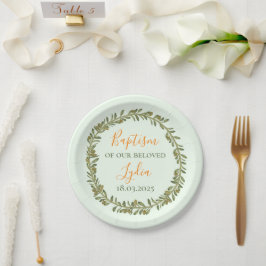 Assiettes En Carton Plaque de plastique Baptême personnalisée avec oli