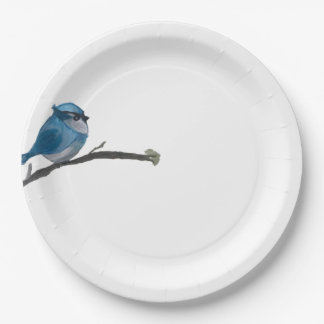 Assiettes En Carton Plaque d'oiseaux bleu